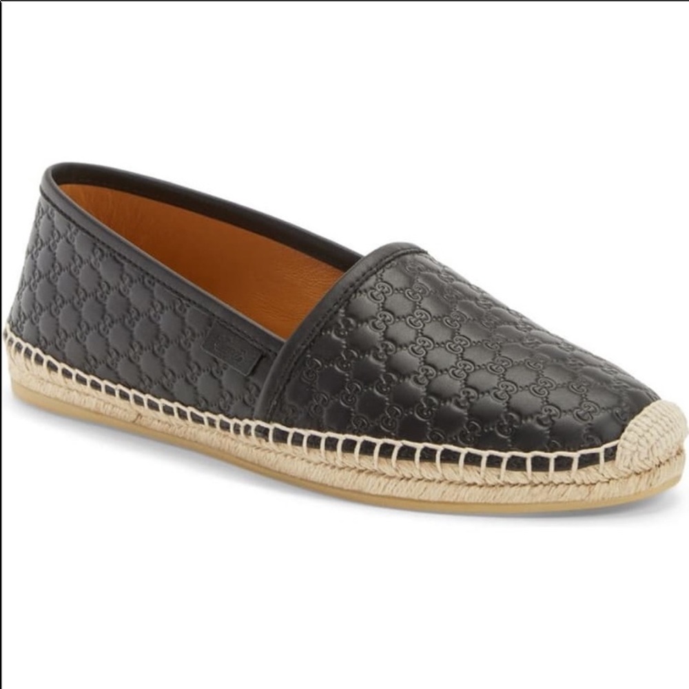 Gucci black leather Espadrilles shoes